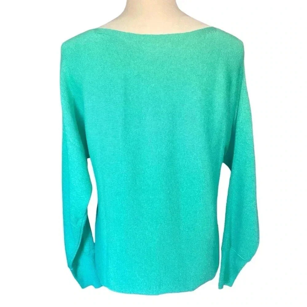 J. Jill Wearever Collection Cotton Blend Kelly Green Pullover Sweater Women Sz S - Picture 3 of 7